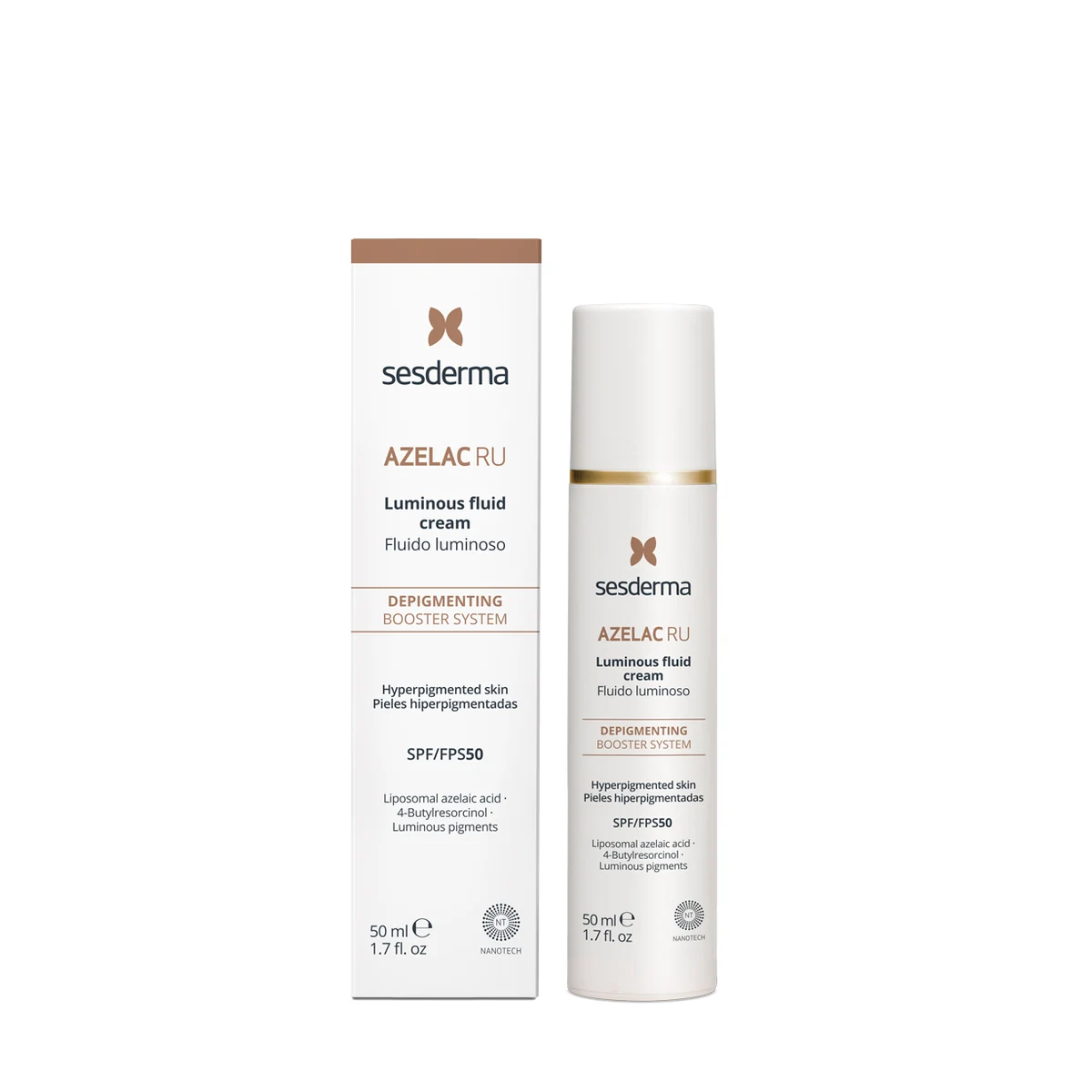 SESDERMA AZELAC RU LUMINOUS FLUID CREAM SPF50 | Izgaismojošais fluīds, 50 ml