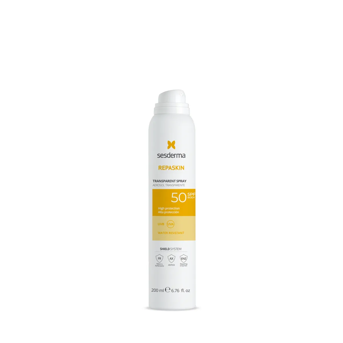 REPASKIN Transparent Spray SPF50 | Saules aizsardzības aerosols ķermenim, 200 ml