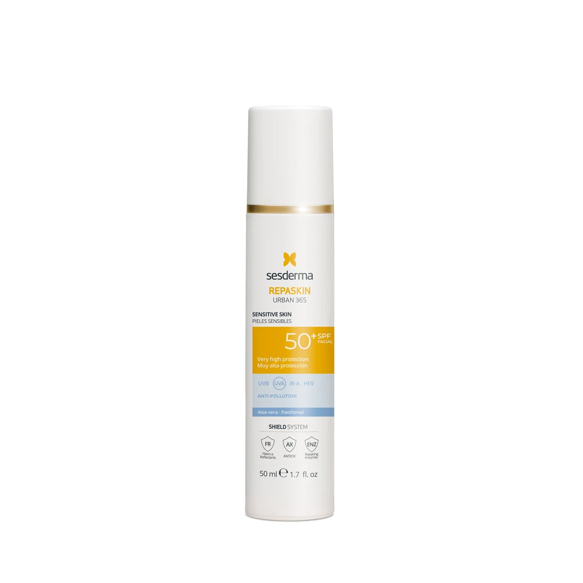 SESDERMA REPASKIN URBAN 365 Sensitive SPF50+ | Saules aizsargkrēms jutīgai ādai, 50 ml
