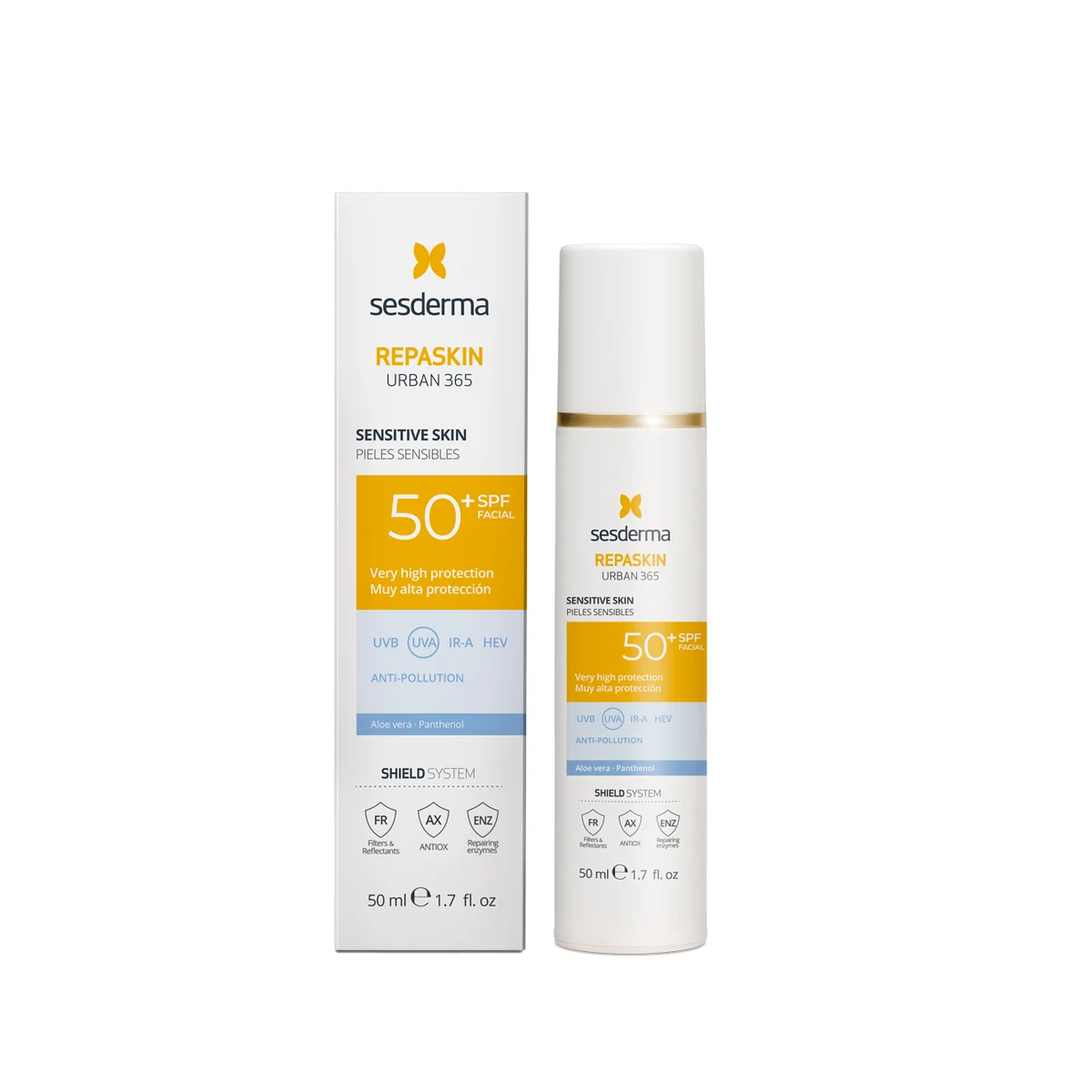 SESDERMA REPASKIN URBAN 365 Sensitive SPF50+ | Saules aizsargkrēms jutīgai ādai, 50 ml